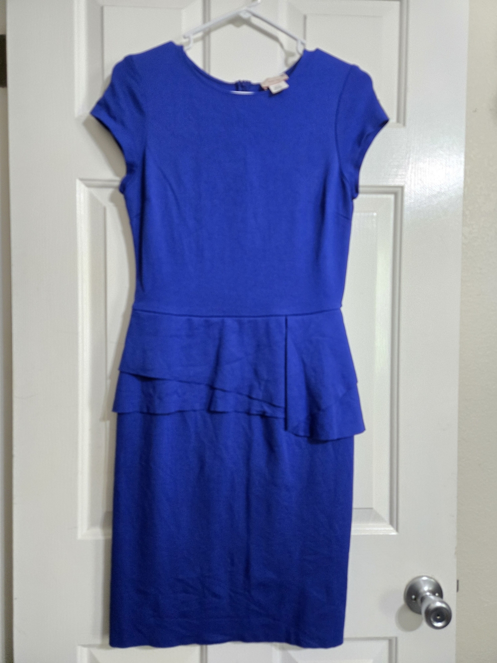 love...ady Royal Blue Peplum Midi Dress